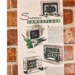 1944 "Summer Camouflage" for Fireplaces - Vtg‎ Print Article by Cobbett Williams